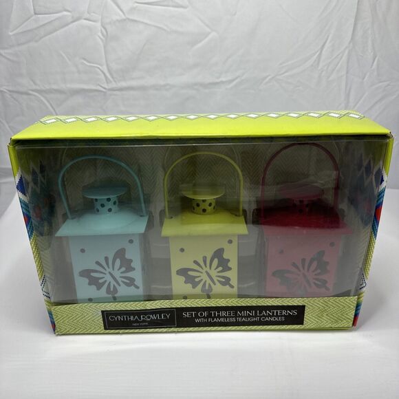 Cynthia Rowley Other - Cynthia Rowley Mini Lanterns Flameless Tealights Set Of 3 NIB